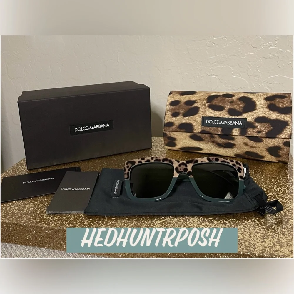 🎉HP🎉New! Dolce & Gabbana Animalier 54MM Colorblock Sunglasses🐆W/Box,Case,Bag